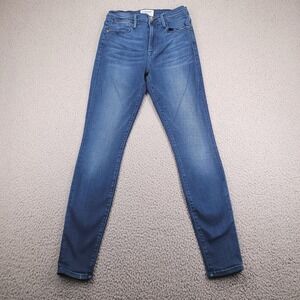 FRAME Jeans Womens Size 28 Le High Skinny Silver Spring Wash Stretch Denim 25x28